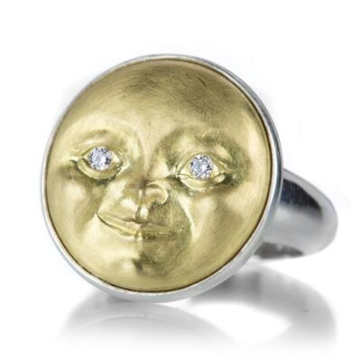 Rings Anthony Lent  | Mixed Metal Moonface Ring