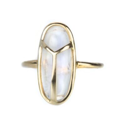 Rings Rachel Atherley  | Rainbow Moonstone Lucky Scarab Ring