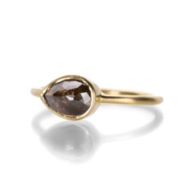 Rings Margaret Solow  | Pear Shaped Brown Diamond Ring