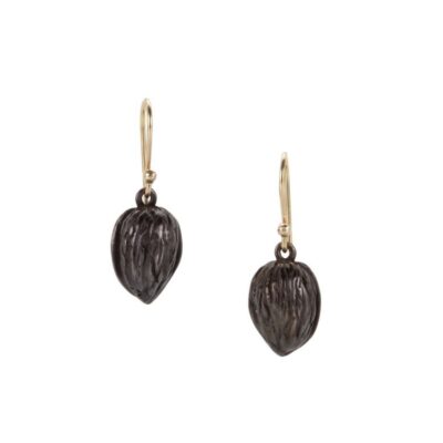 Earrings Gabriella Kiss  | Oxidized Bronze Walnut Drop Earrings