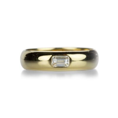 Rings Diana Mitchell  | East West Emerald Cut Diamond Gypsy Band