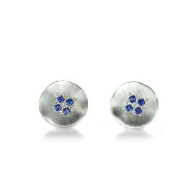 Earrings Adel Chefridi  | Sapphire Four Star Wave Studs