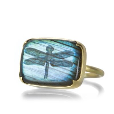 Rings Gabriella Kiss  | Labradorite Dragon Fly Intaglio Ring