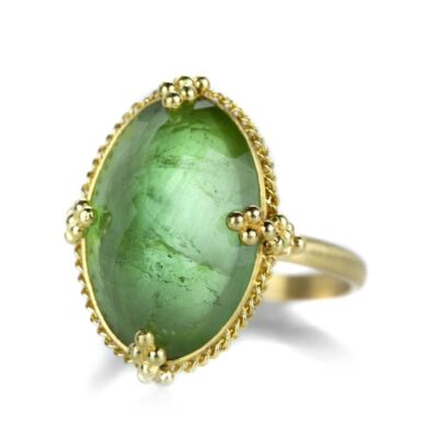 Rings Amali  | 18K Oval Faceted Green Tourmaline Ring