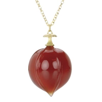 Necklaces Gabriella Kiss  | 18K Carnelian Hickory Nut Pendant Necklace