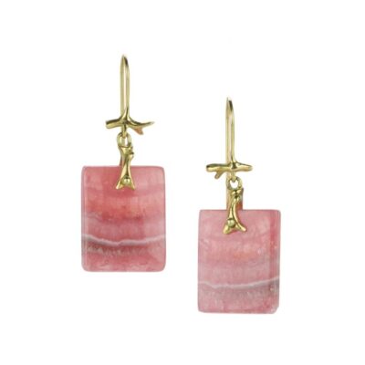 Earrings Annette Ferdinandsen  | Rhodochrosite Grapefruit Slice Earrings