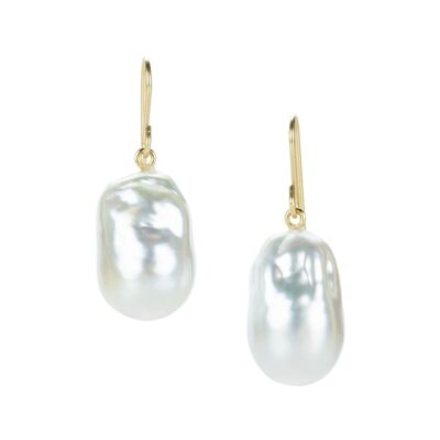 Earrings Maria Beaulieu  | White South Sea Baroque Drop Earrings