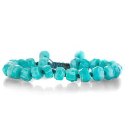 Bracelets Joseph Brooks  | 8Mm Faceted Peruvian Amazonite Beaded Bracelet