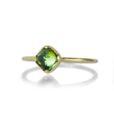 Rings Gabriella Kiss  | Square Faceted Green Tourmaline Ring