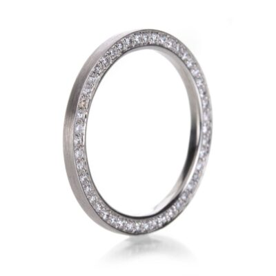 Rings Edward Burrowes  | Platinum Pave Diamond Edge Band