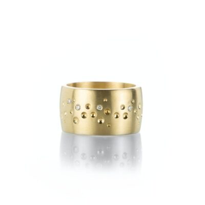 Rings Nicole Landaw  | Wide Champagne Bubble Band With Diamonds