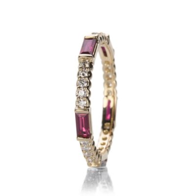 Rings Paul Morelli  | Pinpoint Baguette Band With Ruby