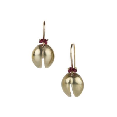 Earrings Annette Ferdinandsen  | 14K Lady Bug Earrings With Ruby Eyes