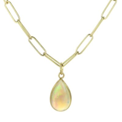 Necklaces Maria Beaulieu  | Teardrop Opal Cabochon Pendant (Pendant Only)