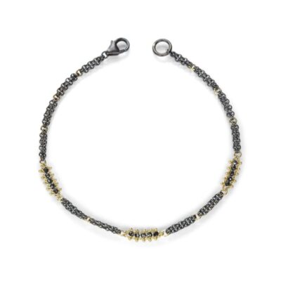 Bracelets Amali  | Woven Black Diamond Station Bracelet