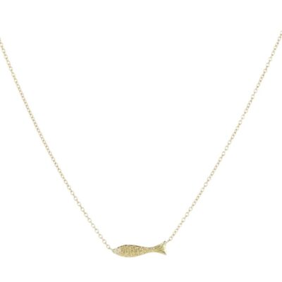 Necklaces Victoria Cunningham  | Tiny Fish With Diamond Eye Necklace