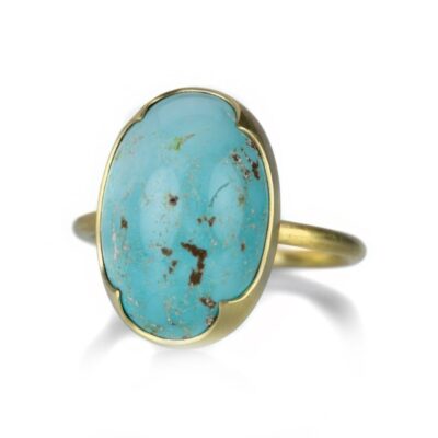 Rings Gabriella Kiss  | Oval Persian Turquoise 18K Ring