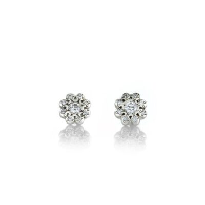 Earrings Adel Chefridi  | Moonflower Charm Studs With Diamonds