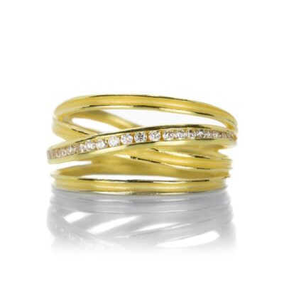 Rings Barbara Heinrich  | Yellow Gold Four Ribbon Ring