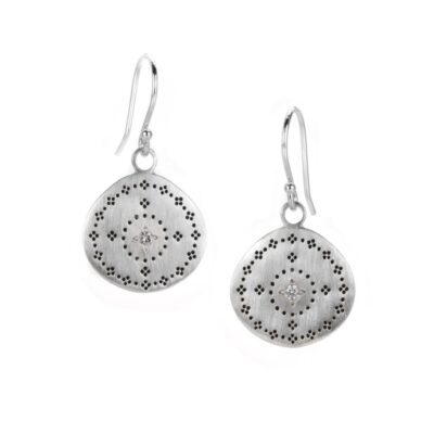 Earrings Adel Chefridi  | Sterling Silver Diamond Nostalgia Earrings