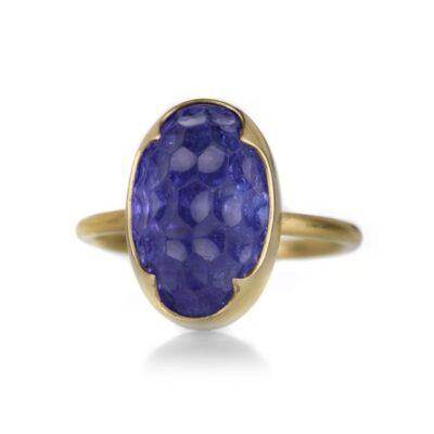 Rings Gabriella Kiss  | Oval Carved Tanzanite Ring