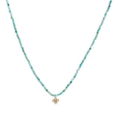 Necklaces Margaret Solow  | Turquoise Necklace With Diamond Pendant