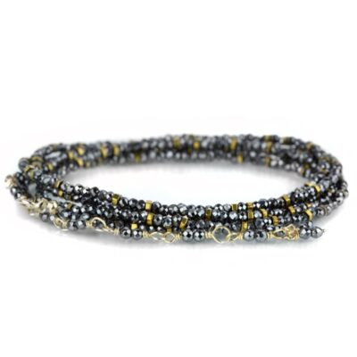 Bracelets Anne Sportun  | 18K Hematite Confetti Wrap Bracelet – 34″