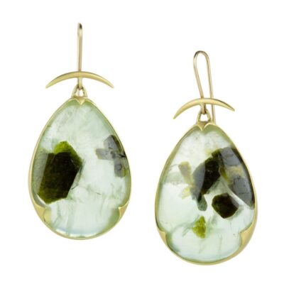 Earrings Gabriella Kiss  | Pear Shaped Prehnite Earrings