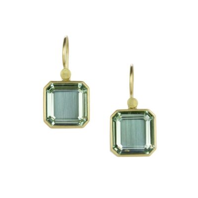 Earrings Lola Brooks  | Prasiolite Octagon Cube Drop Earrings