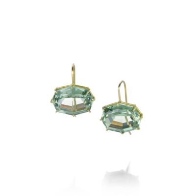 Earrings Rosanne Pugliese  | Green Amethyst Octagon Drop Earrings