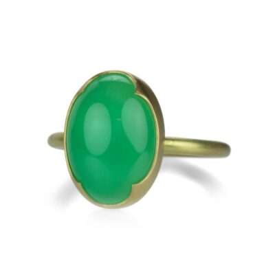 Rings Gabriella Kiss  | 18K Oval Green Chrysoprase Ring