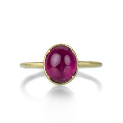 Rings Gabriella Kiss  | Oval Rubellite Cabochon Ring