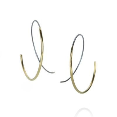 Earrings Kate Maller  | Mixed Metal Ribbon Earrings