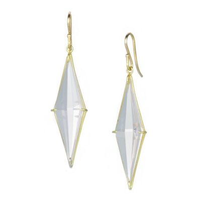 Earrings Rosanne Pugliese  | Kite Shaped Rose Quartz Earrings