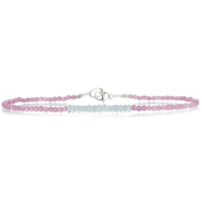 Bracelets Margaret Solow  | Pink Tourmaline And Aquamarine Beaded Bracelet