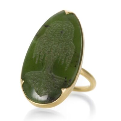 Rings Gabriella Kiss  | Jade Willow Tree Intaglio Ring