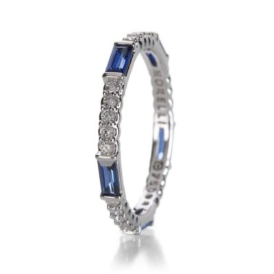 Rings Paul Morelli  | Pinpoint Baguette Band With Blue Sapphires