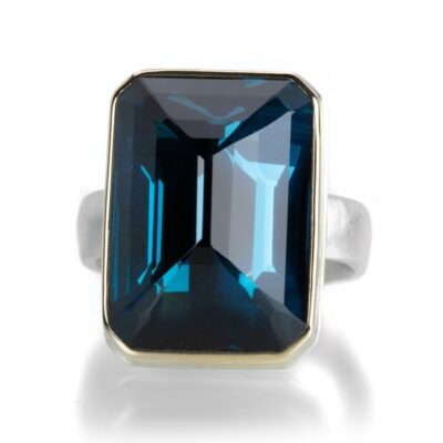 Rings Jamie Joseph  | Rectangular London Blue Topaz Ring