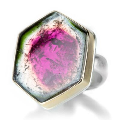 Rings Jamie Joseph  | Large Watermelon Tourmaline Slice Ring