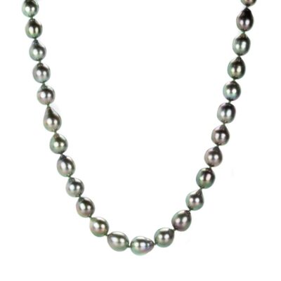 Necklaces Maria Beaulieu  | Gray Green Baroque Tahitian Pearl Necklace