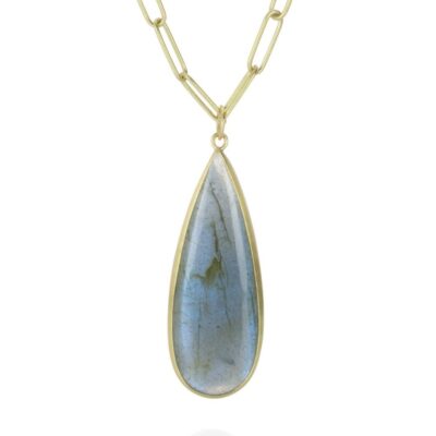 Necklaces Maria Beaulieu  | Labradorite Teardrop Pendant (Pendant Only)