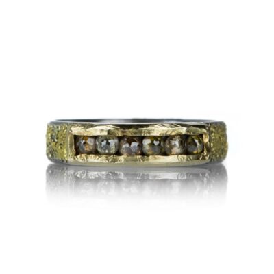 Rings Kate Maller  | Champagne Black And Gold Channel Ring