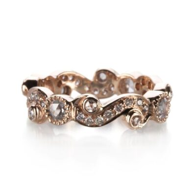 Rings Sethi Couture  | Brown Diamond Scroll Band