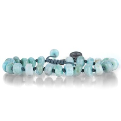 Bracelets Joseph Brooks  | 8Mm Smooth Larimar Macrame Bracelet