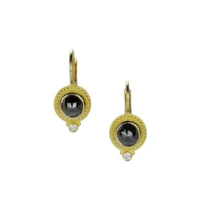 Earrings Barbara Heinrich  | Round Rose Cut Black Diamond Earrings