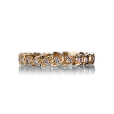 Rings Sethi Couture  | Rose Gold Diamond Leaf Band