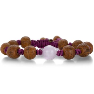 Bracelets Joseph Brooks  | Tibetan Bodhi Seed Bead Bracelet With Kunzite Bead