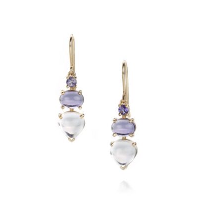 Earrings Nicole Landaw  | Iolite And Moonstone Drop Earrings