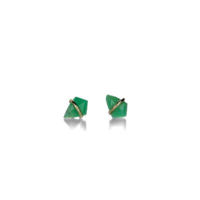 Earrings Page Sargisson  | Extra Small Chrysoprase Kite Studs