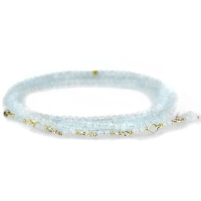 Bracelets Anne Sportun  | 34″ – Aquamarine Wrap Bracelet